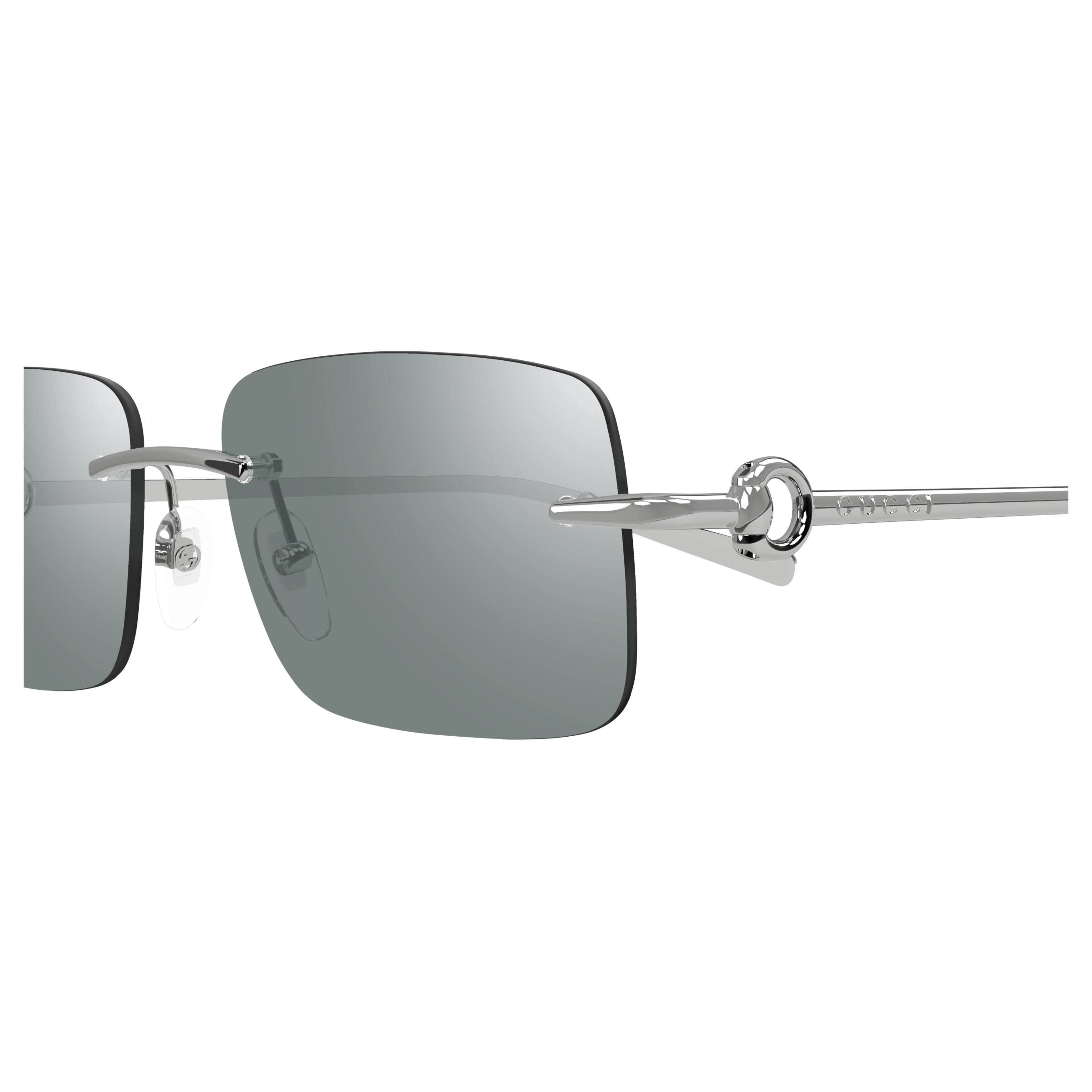 Gg1703S Rimless Sunglasses with Rectangular Grey Lenses