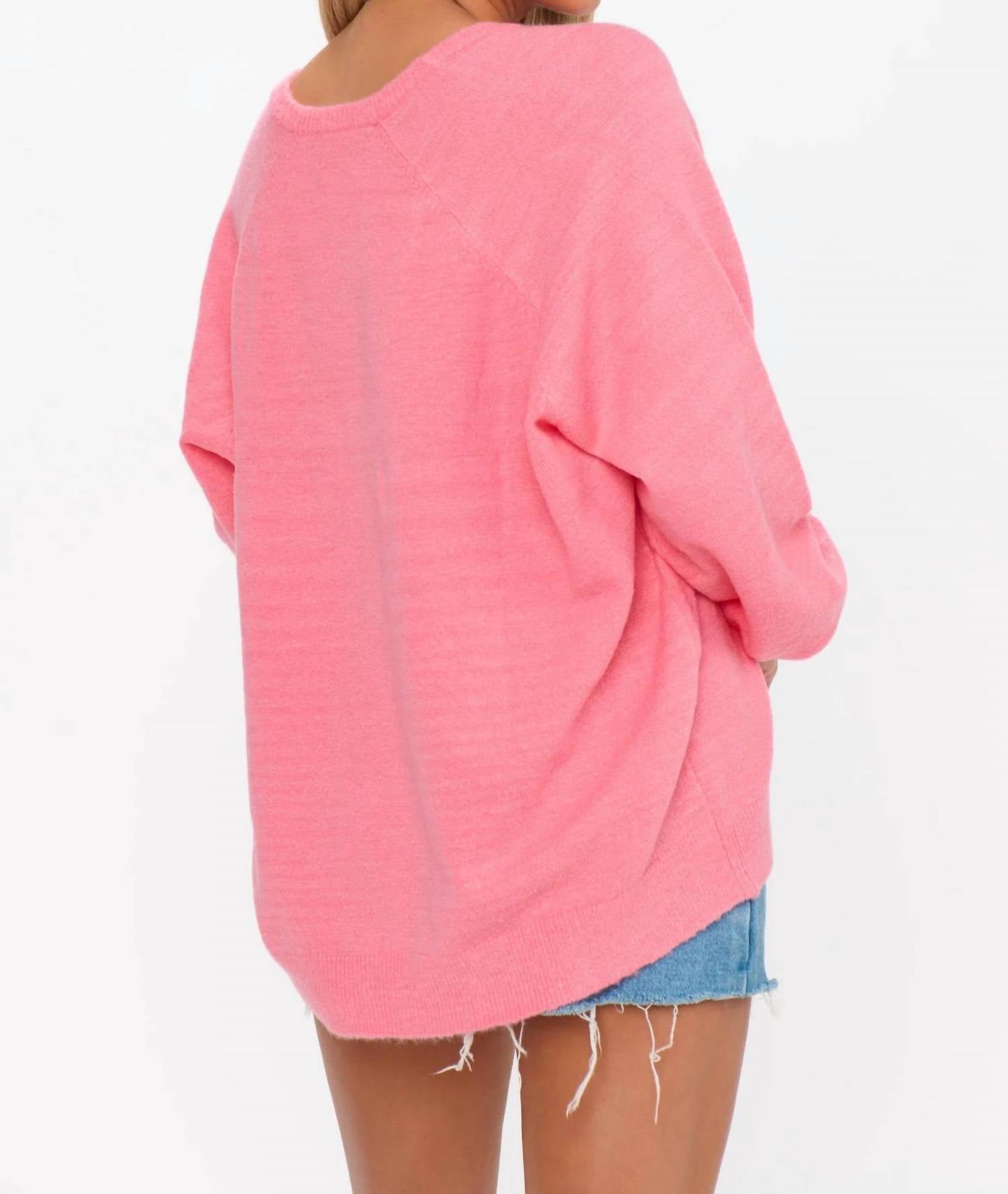Anything Goes Sweater In Coral Knit