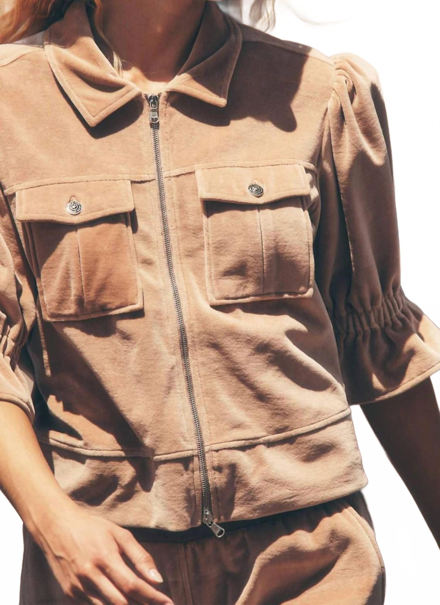 Velour Holly Jacket In Mocha