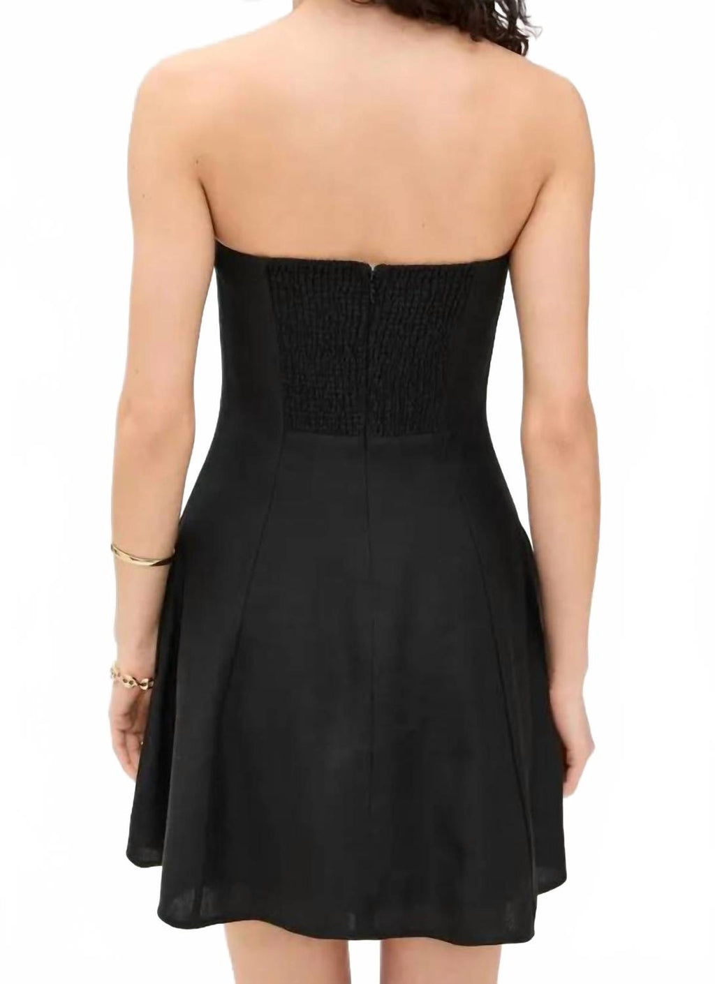 Linen Mini Dress In Black