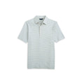 Men's Linen Blend Stripe Polo In Sky Heather