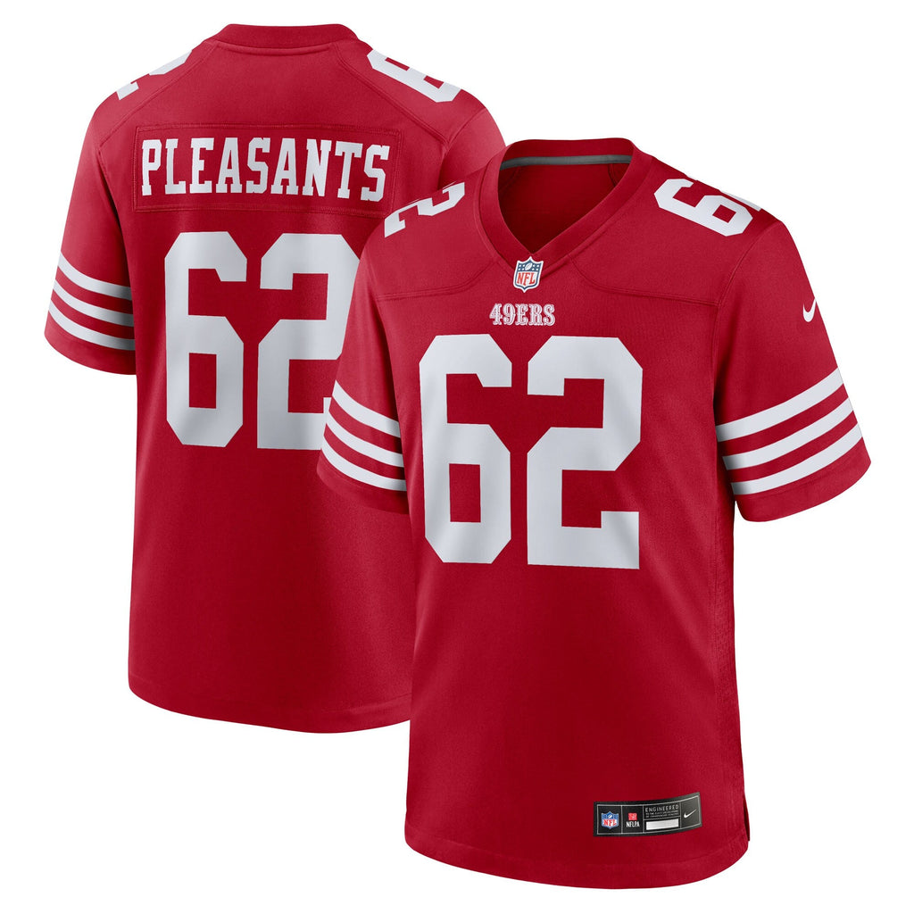 San Francisco 49ers Austen Pleasants Scarlet Team Game Jersey