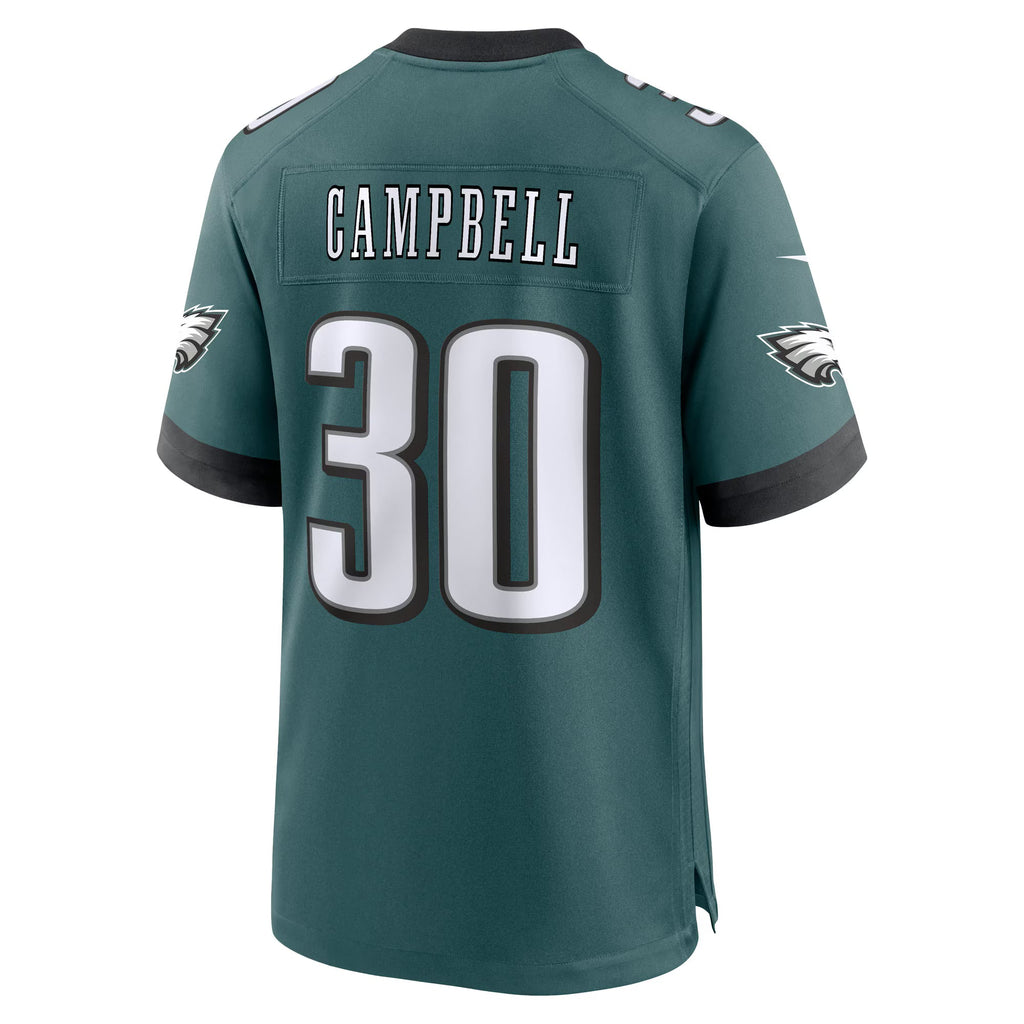 Philadelphia Eagles Jihaad Campbell Green 2025 NFL Draft First Round Pick Game Jersey