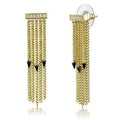 Gold+Ruthenium Brass Earrings with Top Grade Crystal in Clear