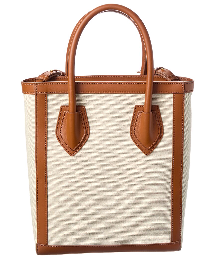 Balmain Logo Canvas & Leather Tote