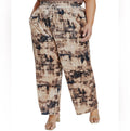 Women's Abstract Print Velvet Drawstring Pants In Beige