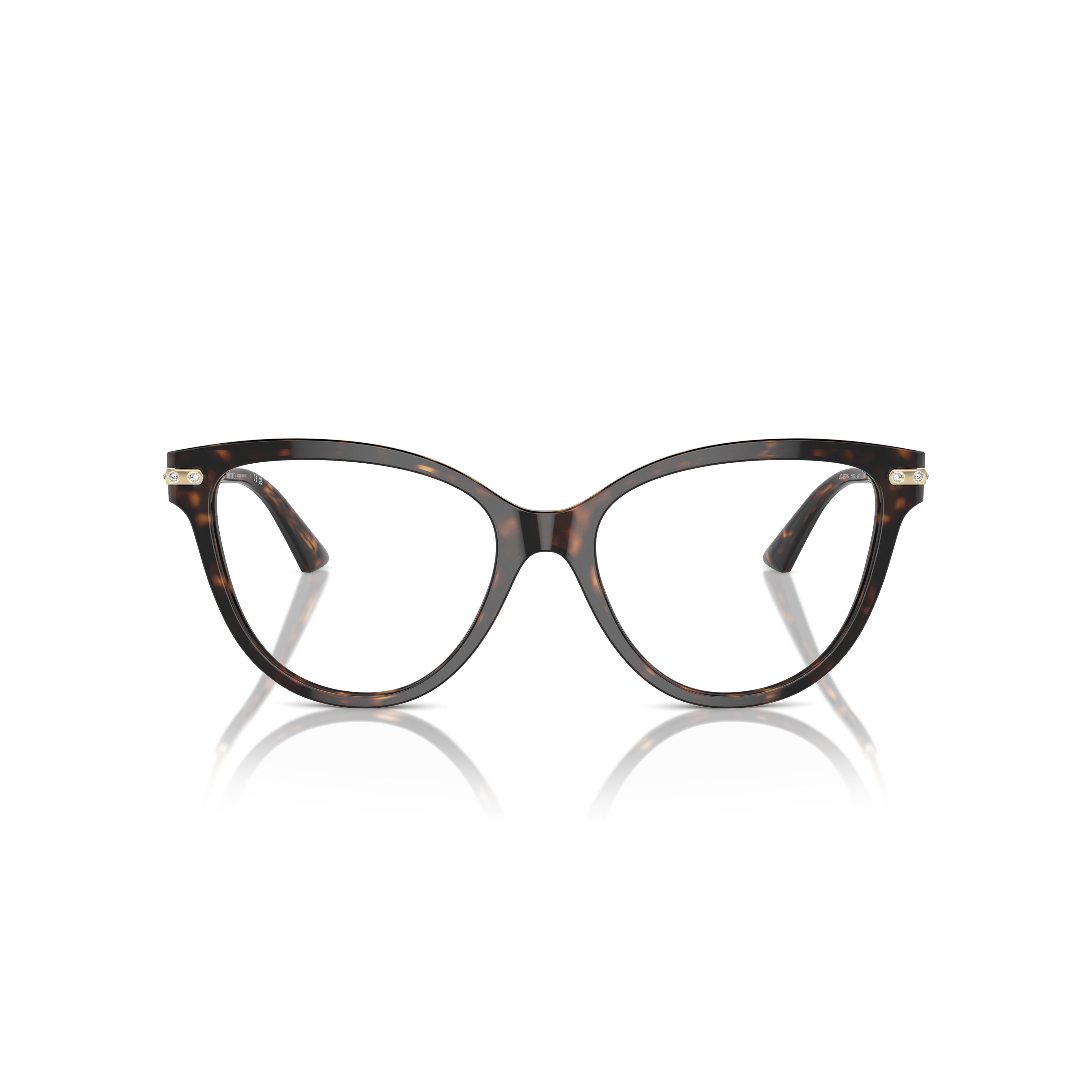 0Jc3001B Cat-Eye Acetate Eyeglasses with Metallic Gold Temples