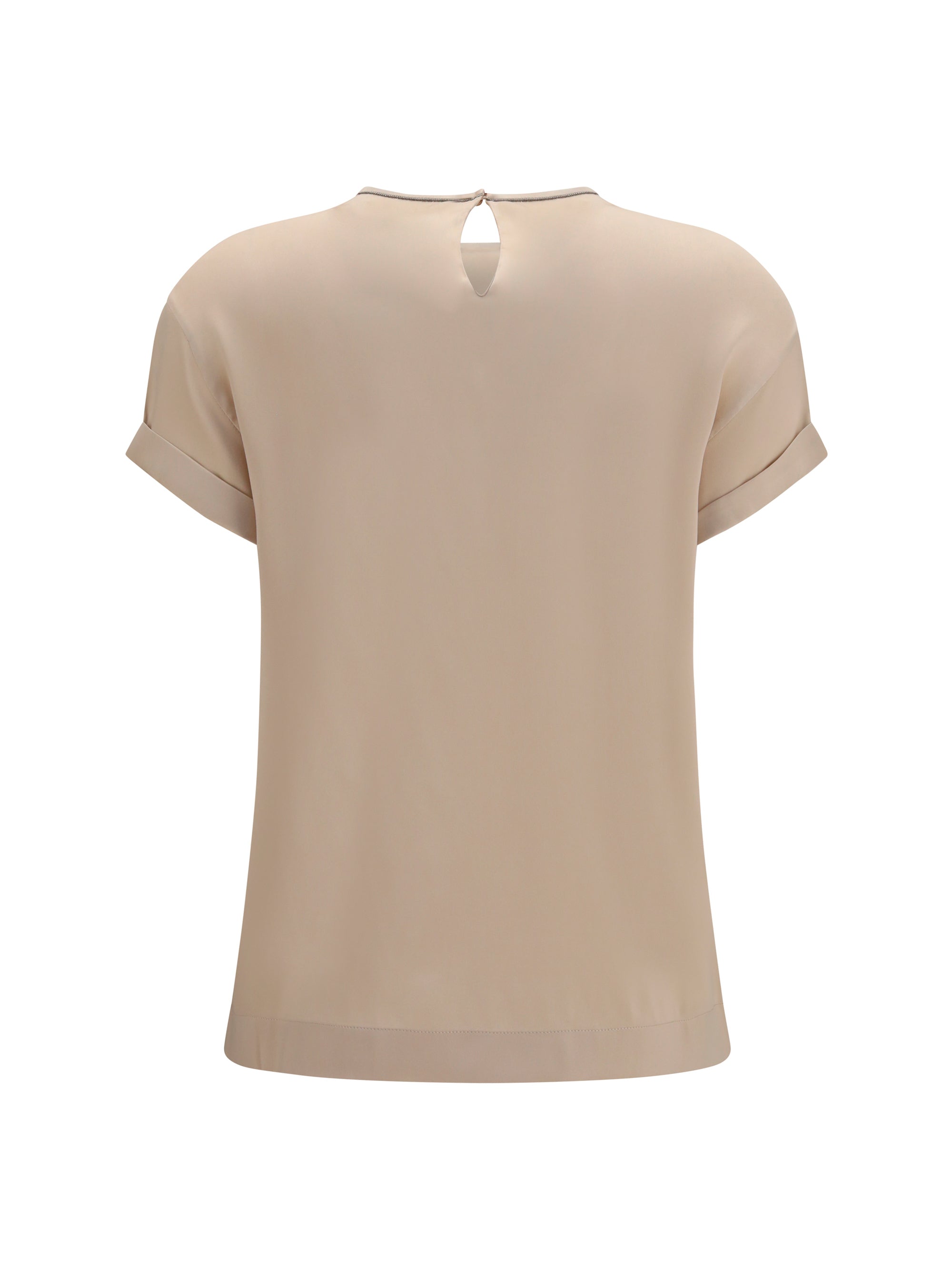 Brunello Cucinelli Women Silk Blouse With Monili Chain