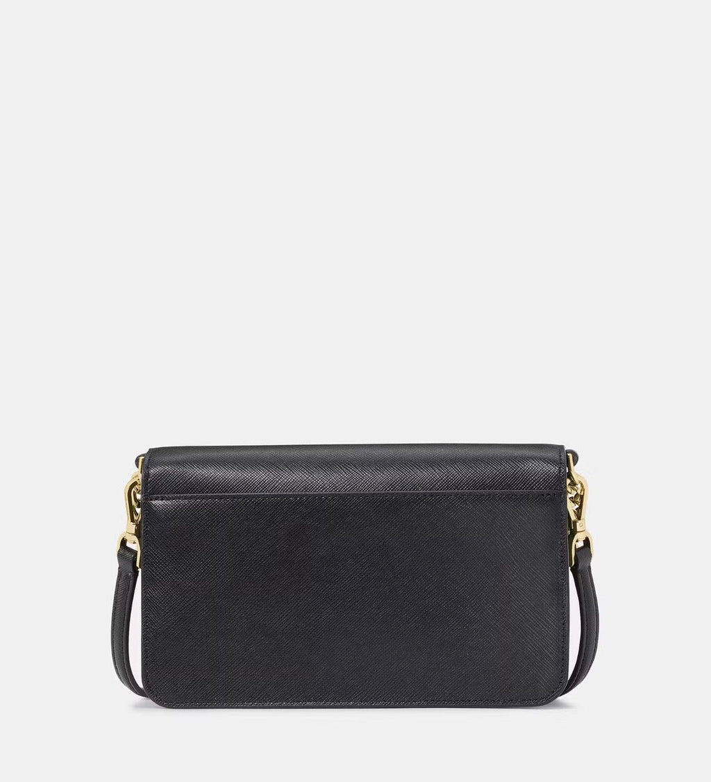 NWT Kate Spade Madison Willow Mini Flap Crossbody Leather Bag In Black