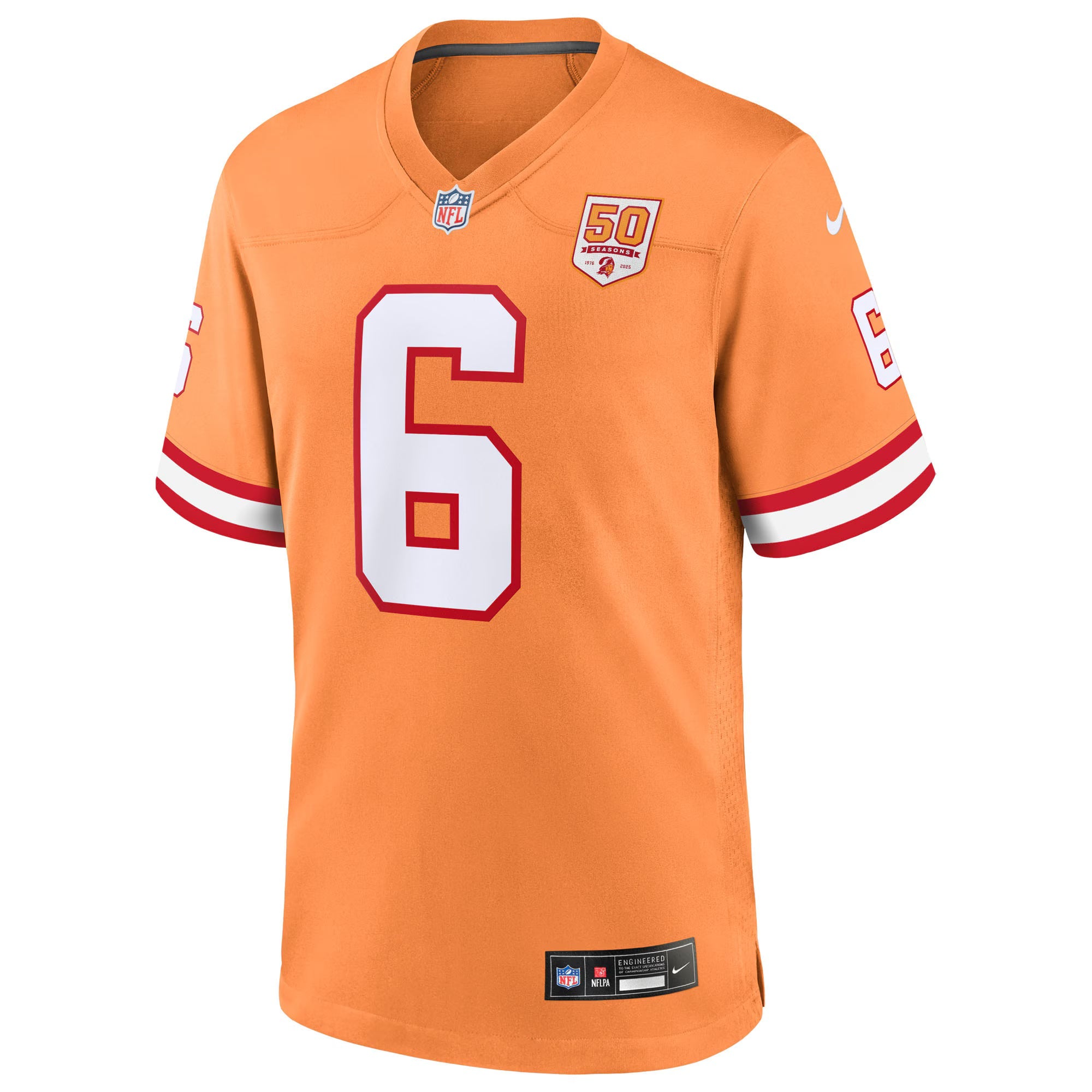 Tampa Bay Buccaneers Baker Mayfield Creamsicle 50th Season Game Jersey