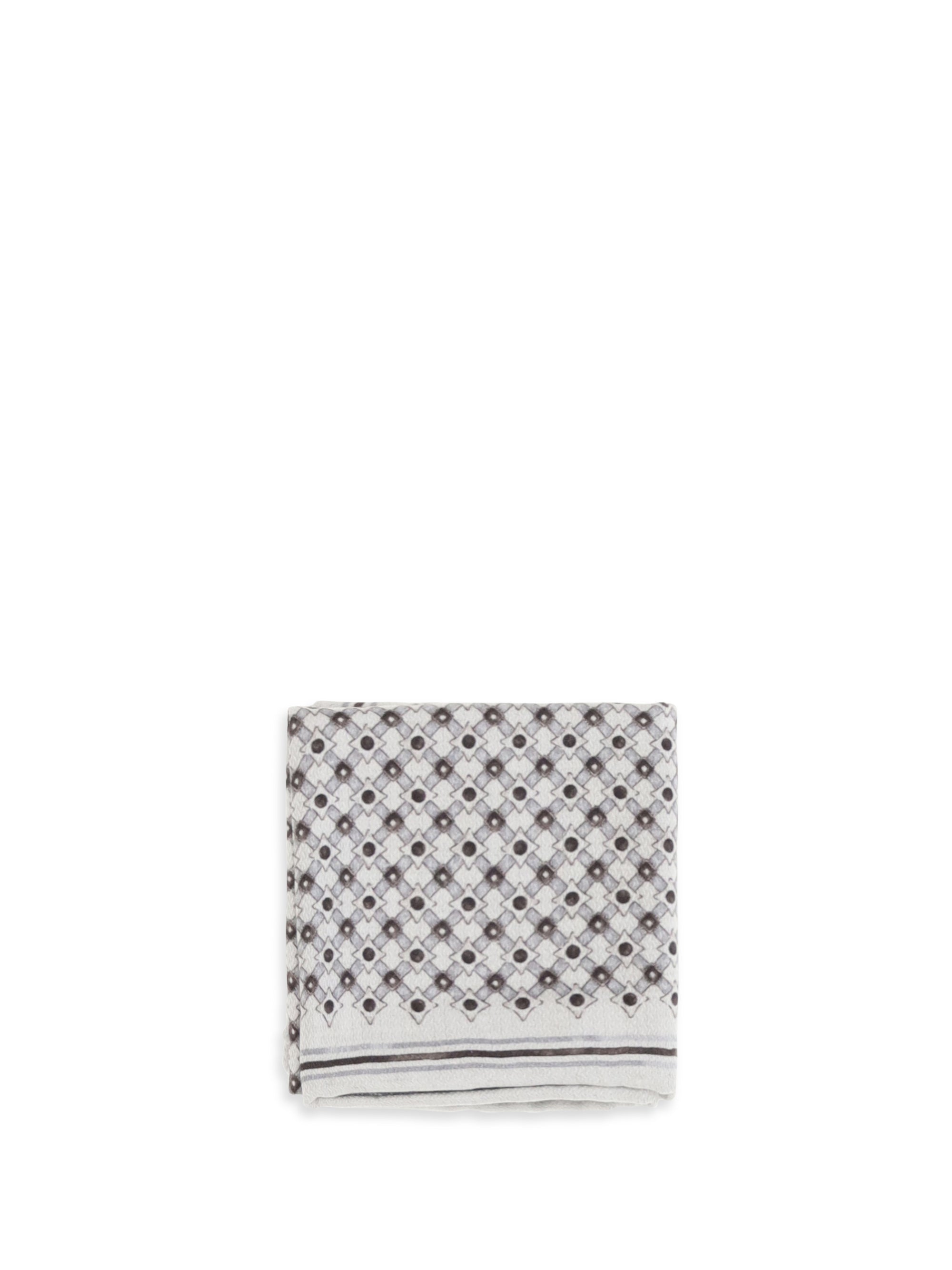 Brunello Cucinelli Men Silk Pochette With Geometric Pattern