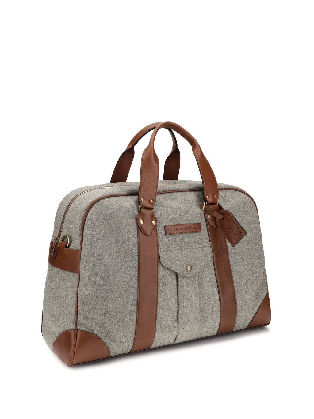Brunello Cucinelli Men Wool And Leather Travel Bag