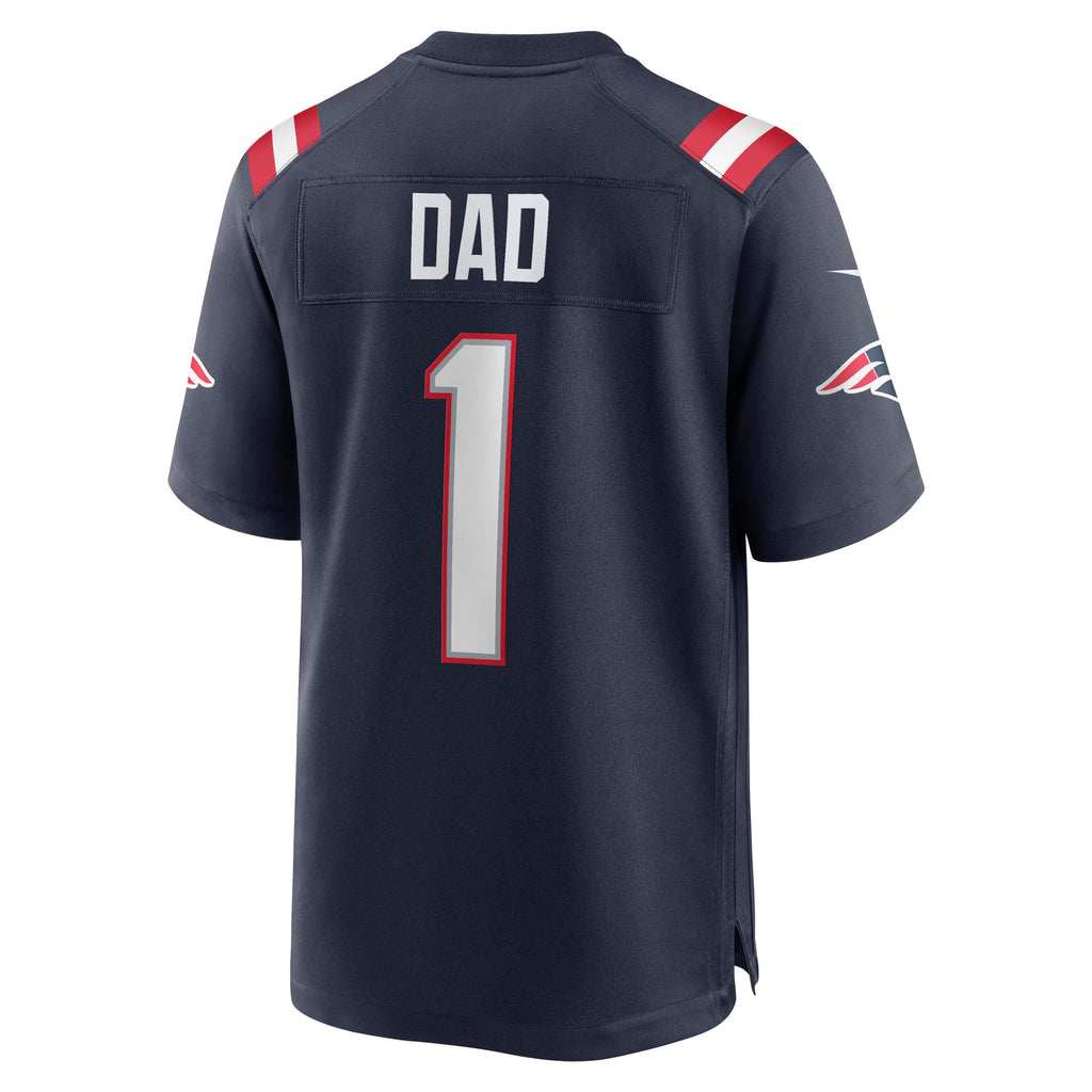 New England Patriots Number 1 Dad Navy Game Jersey
