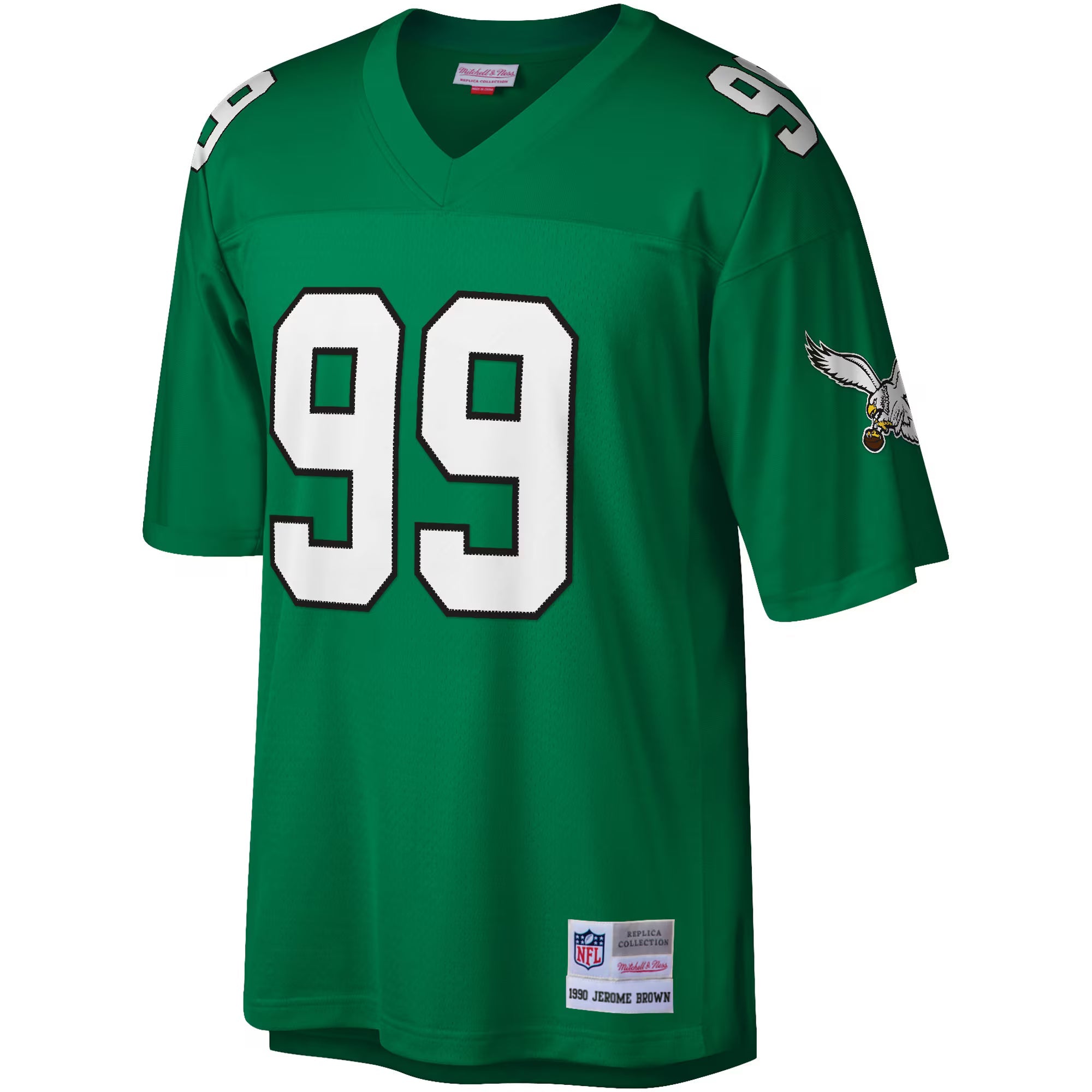 Philadelphia Eagles Jerome Brown Mitchell & Ness Kelly Green Legacy Replica Jersey