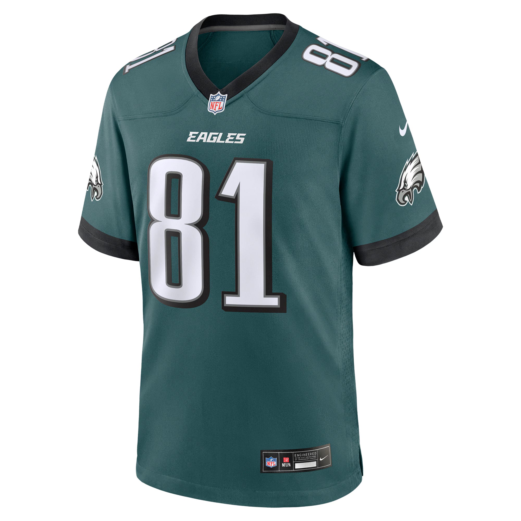Philadelphia Eagles Grant Calcaterra Midnight Green Team Game Jersey