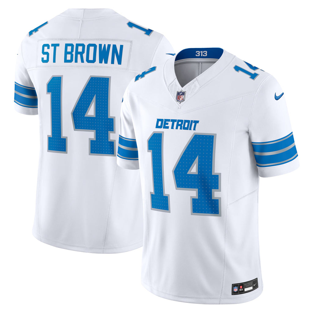 Detroit Lions Amon-Ra St. Brown White Vapor F.U.S.E. Limited Jersey