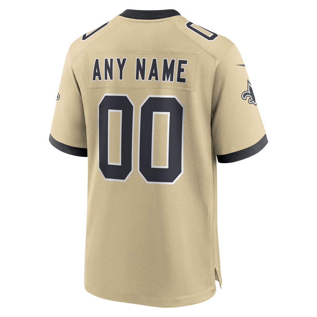 New Orleans Saints Gold Gameday Golds Alternate Custom Game Jersey