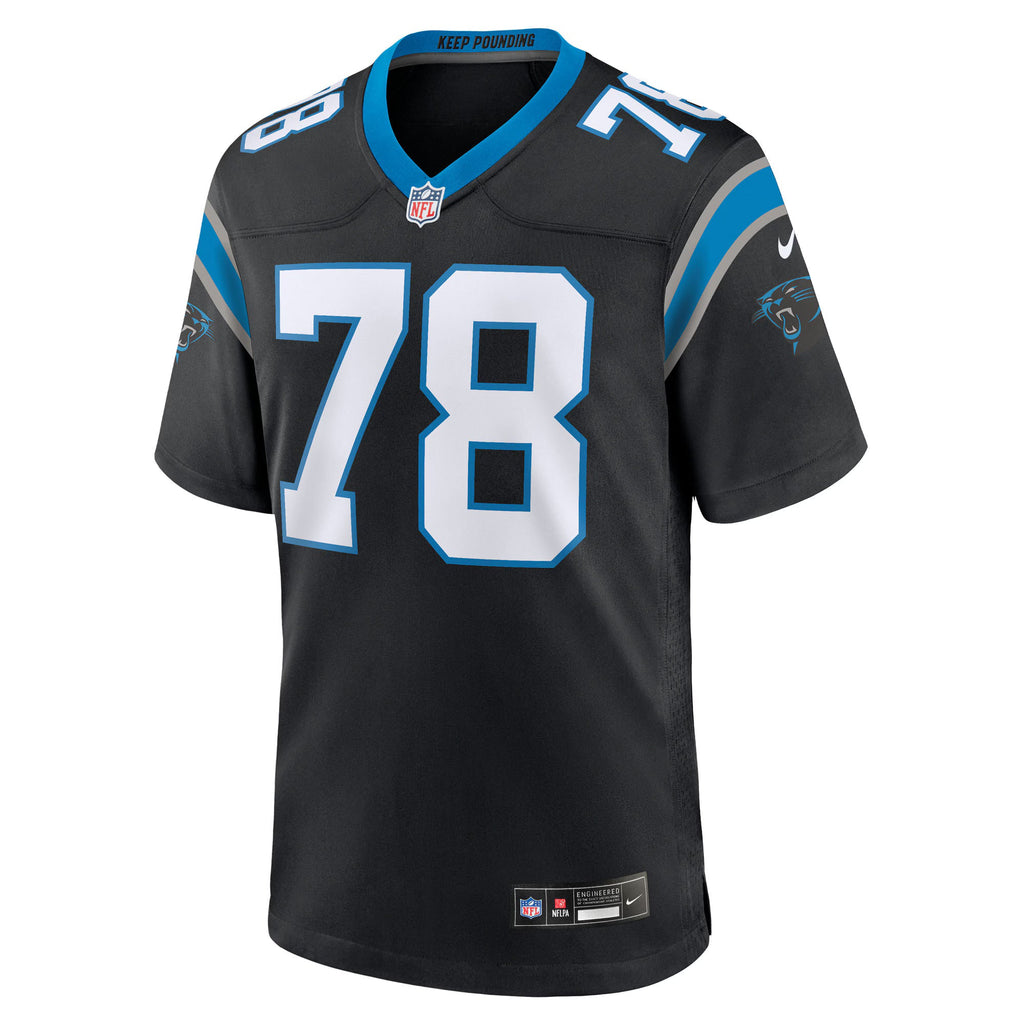 Carolina Panthers Popo Aumavae Black Team Game Jersey