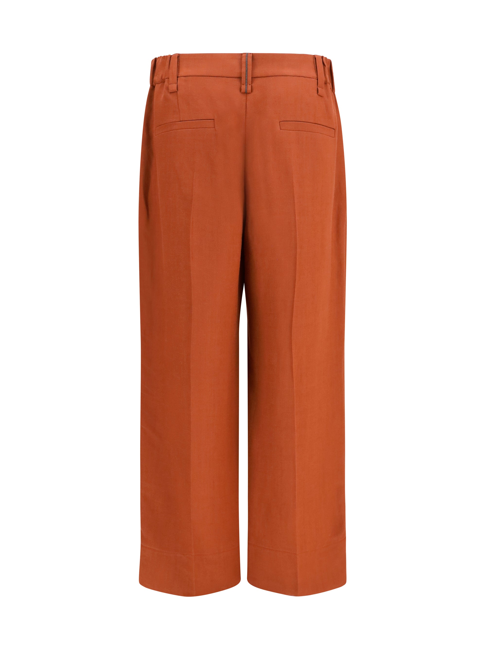 Brunello Cucinelli Women Cigarette Pants In Fluid Viscose And Linen Twill