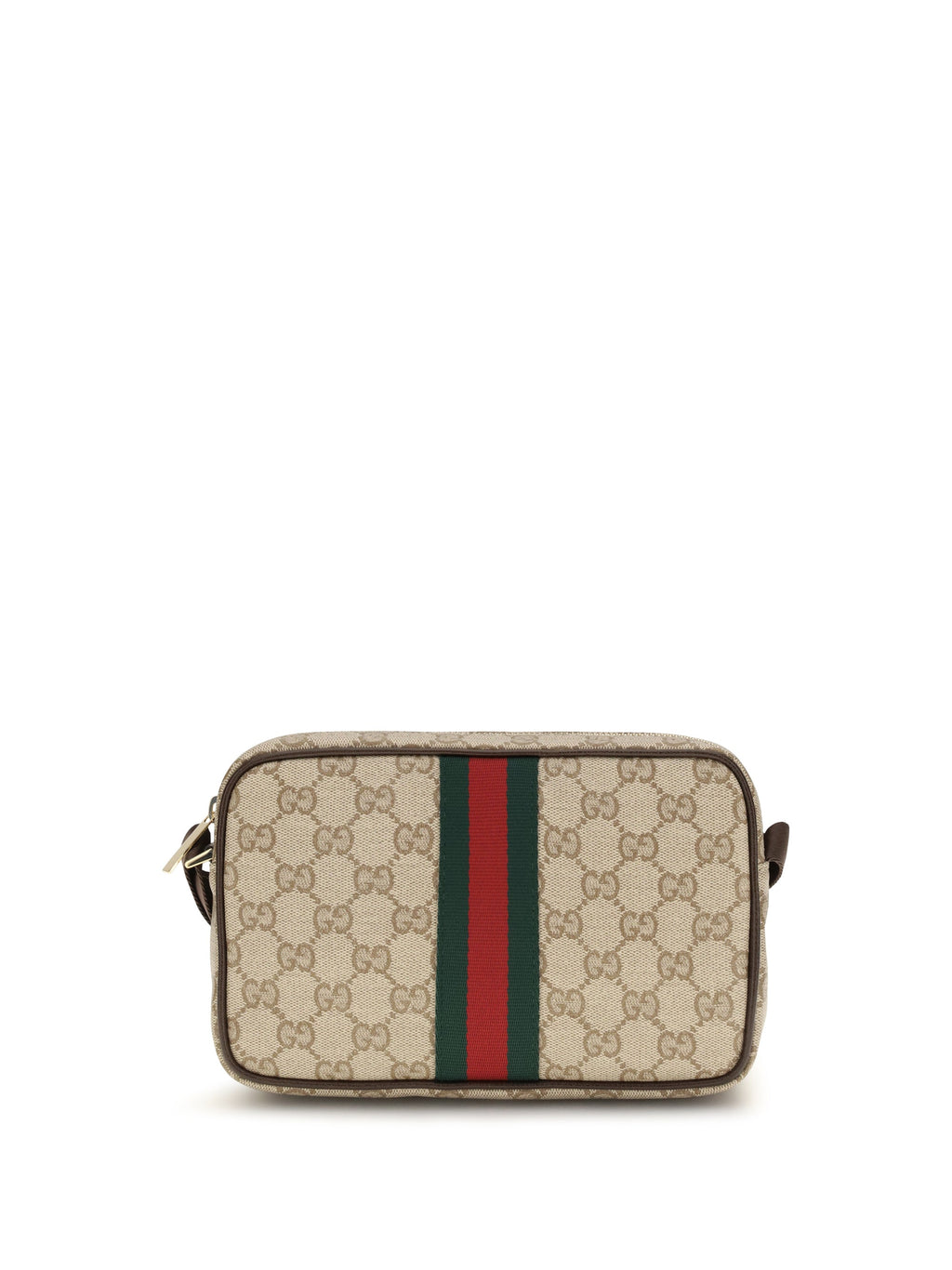 Gucci Men Gg Shoulder Bag With Web Stripe