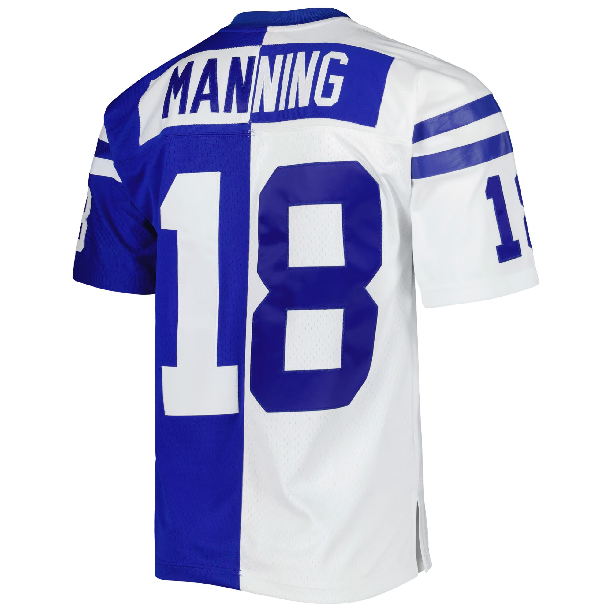 Indianapolis Colts Peyton Manning Mitchell & Ness Royal/White 1998 Split Legacy Replica Jersey