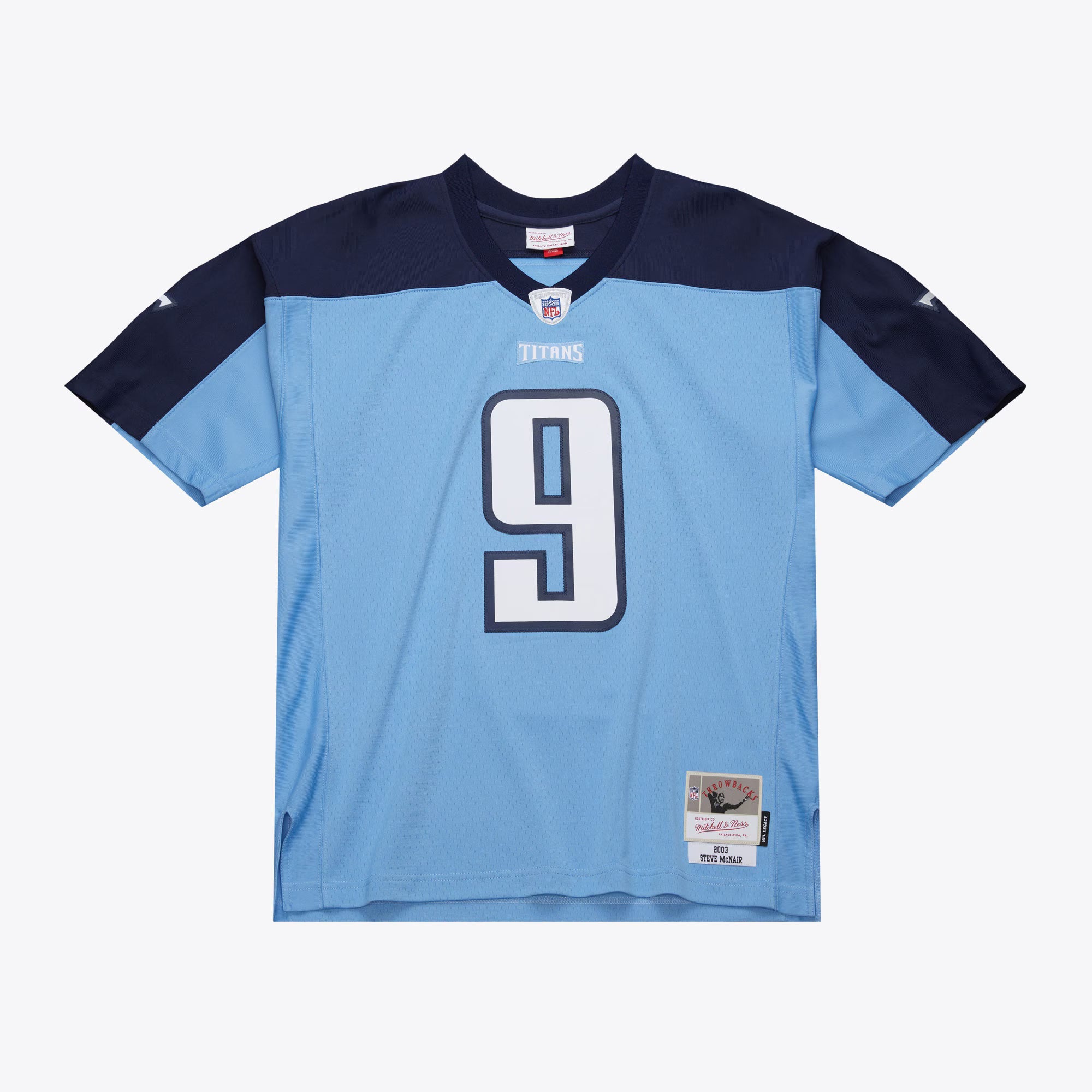 Tennessee Titans Steve McNair Mitchell & Ness Light Blue 2003 Legacy Replica Jersey