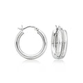 Ross-Simons Sterling Silver Striped Hoop Earrings