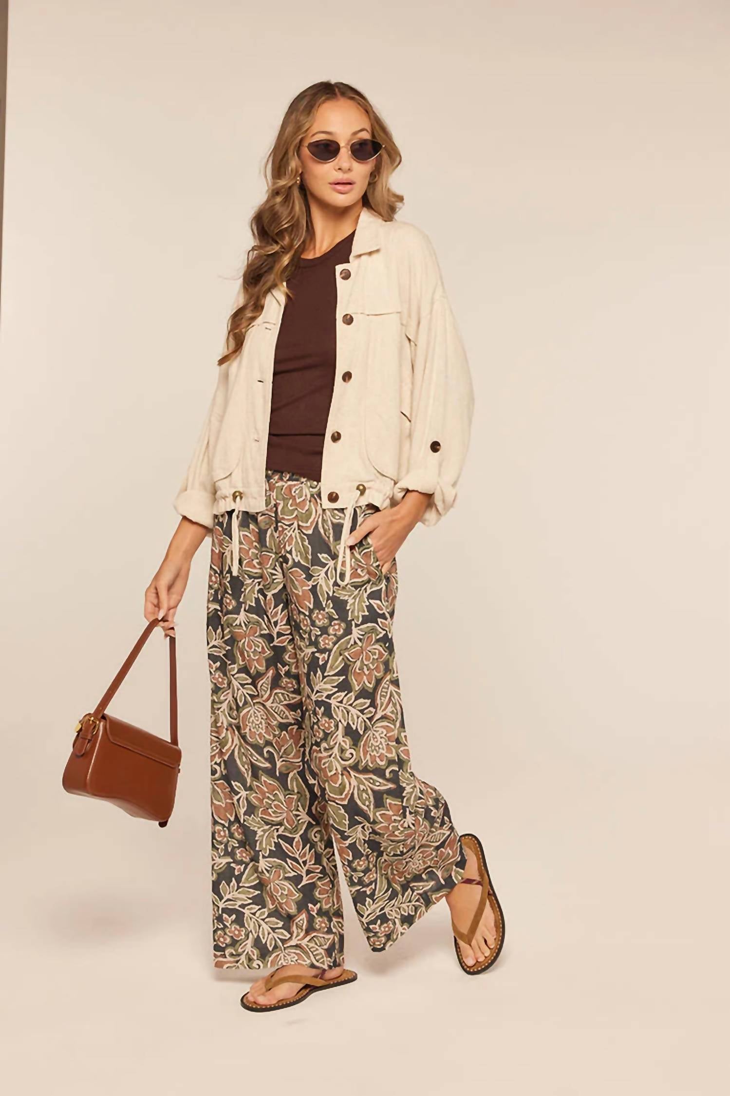 Jessie Linen Blend Jacket In Beige