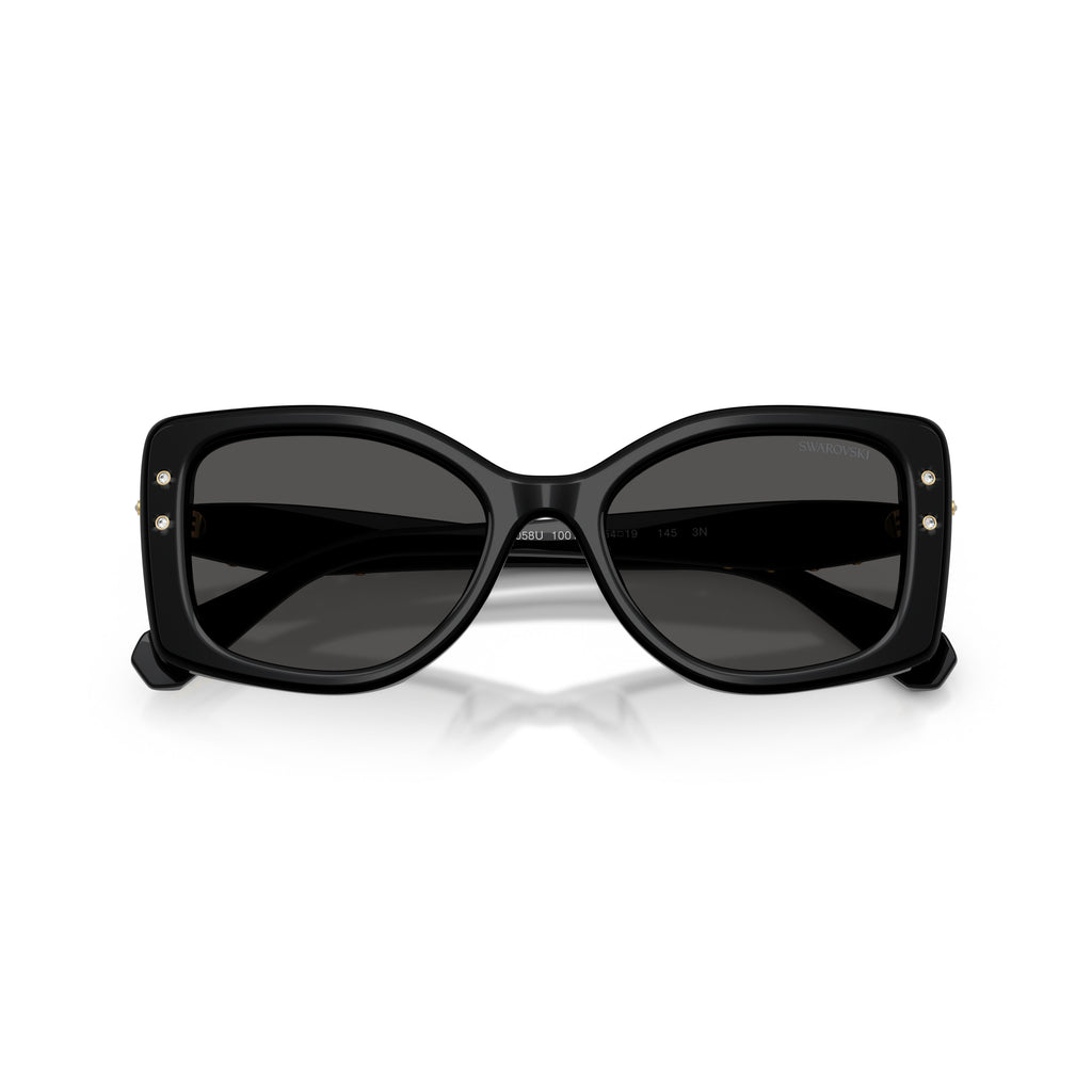 0Sk6058U Oversized Square Frame Sunglasses with Crystal Embellishments