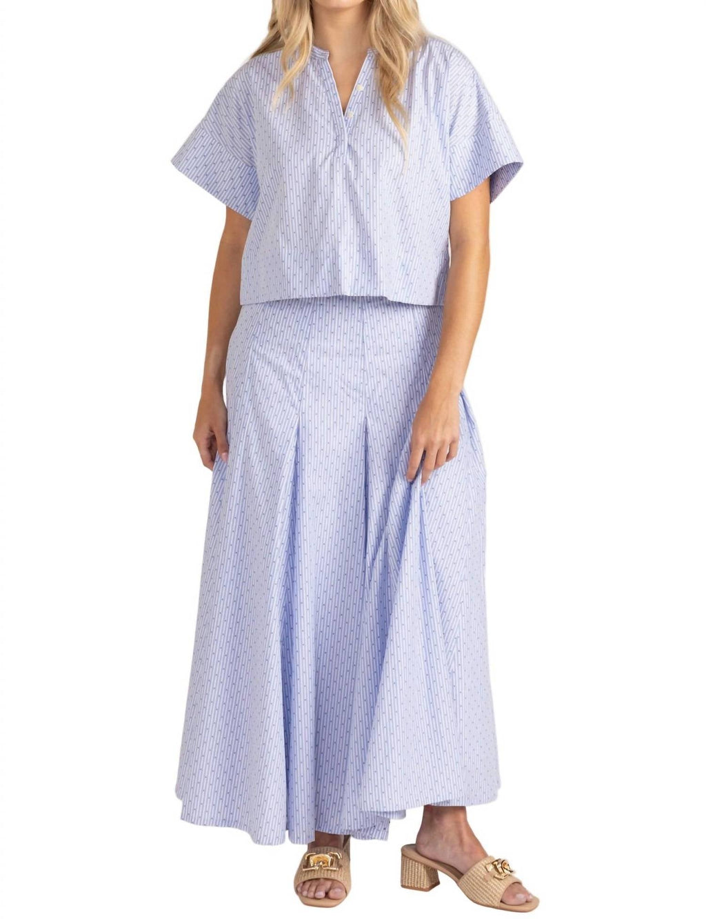 Diamond Stripe Hailey Skirt In Blue