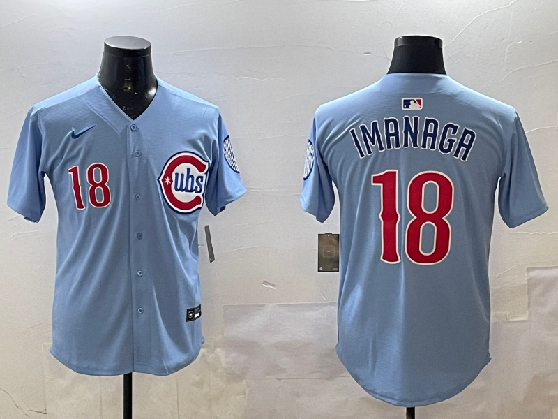 Men's Chicago Cubs Sh������������������������������������ta Imanaga #18 Baby Blue 2nd Alternate Limited Player jersey