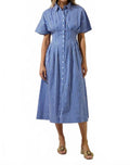 Wilderra Pleated Midi Dress In Barklin Stripe