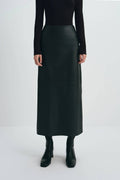 Anais Leather Skirt In Black