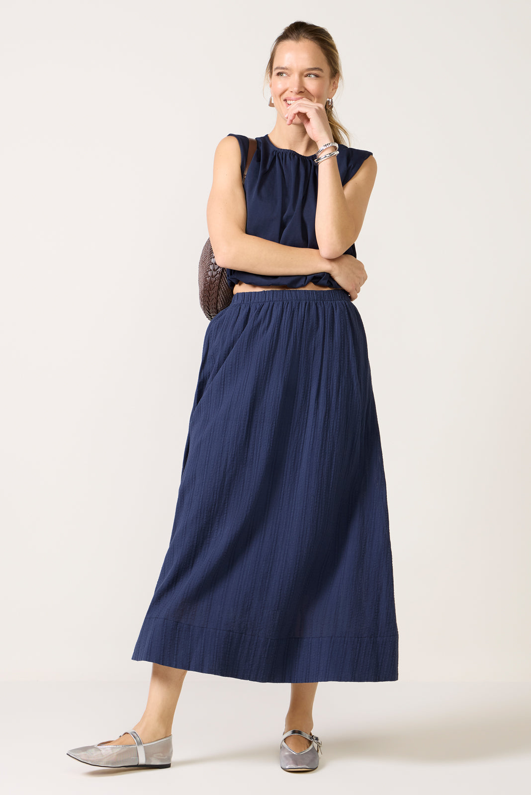 Women's Shadow Stripe Maxi Skirt
