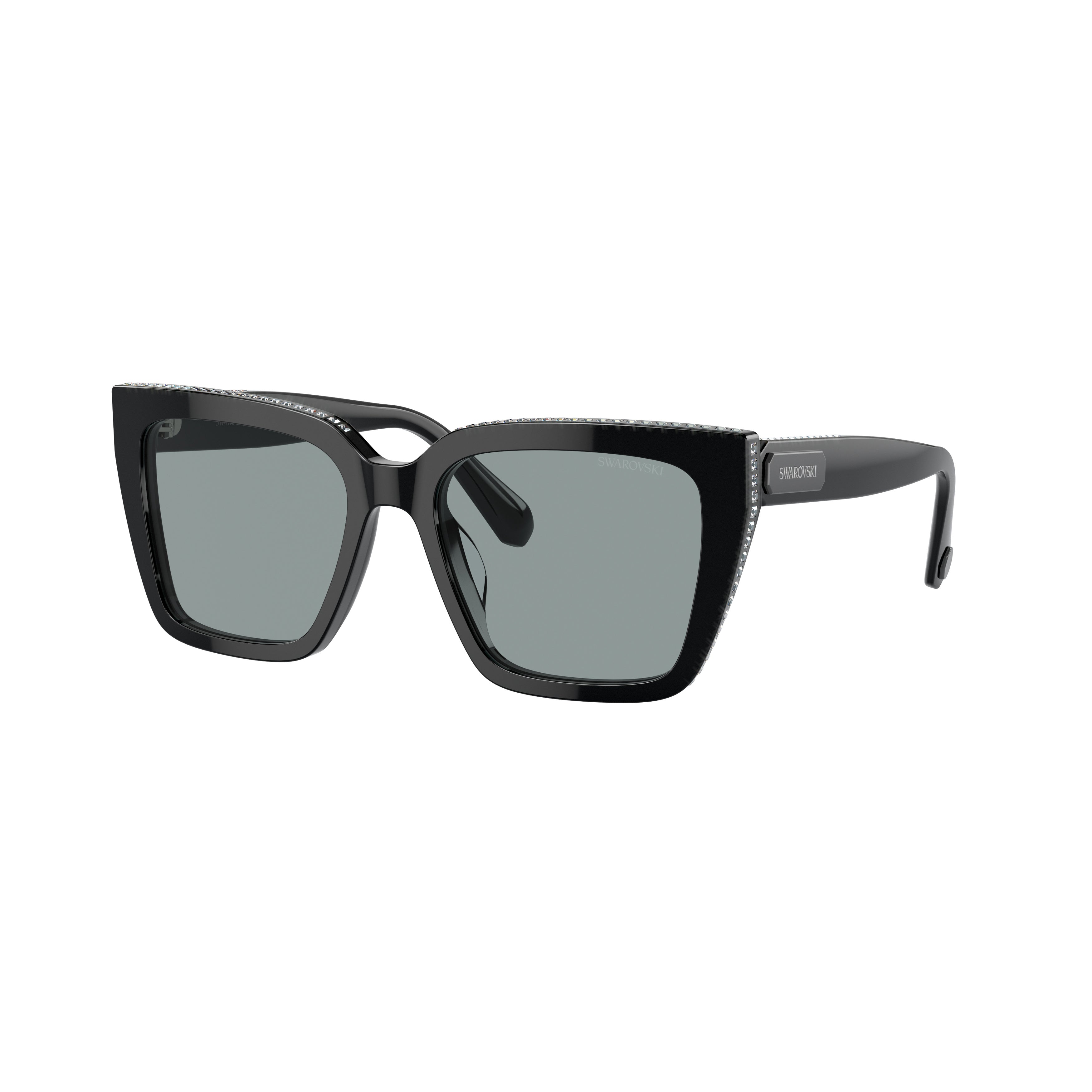 0Sk6013 Oversized Square Frame Sunglasses with Crystal Embellishments