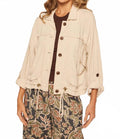 Jessie Linen Blend Jacket In Beige