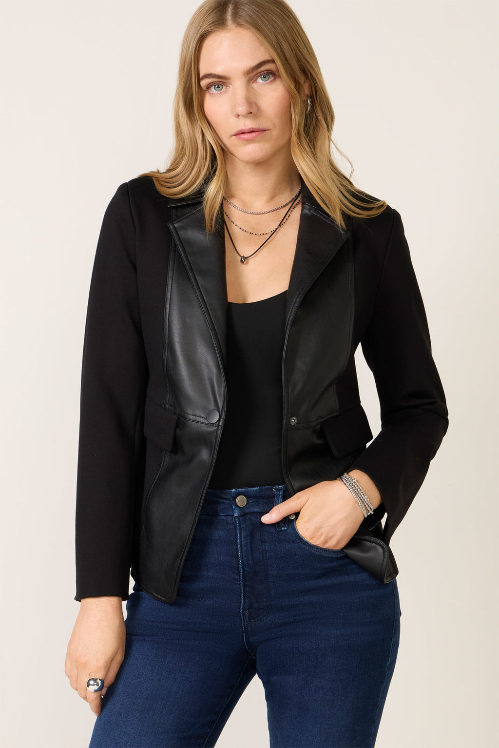 Women's Kaiya Mixed Media Blazer