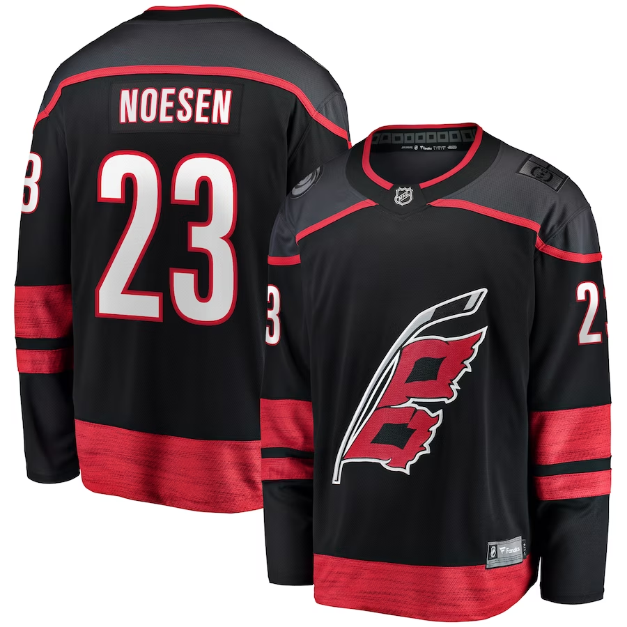 Men's Carolina Hurricanes Stefan Noesen #23 Black Player Game jersey
