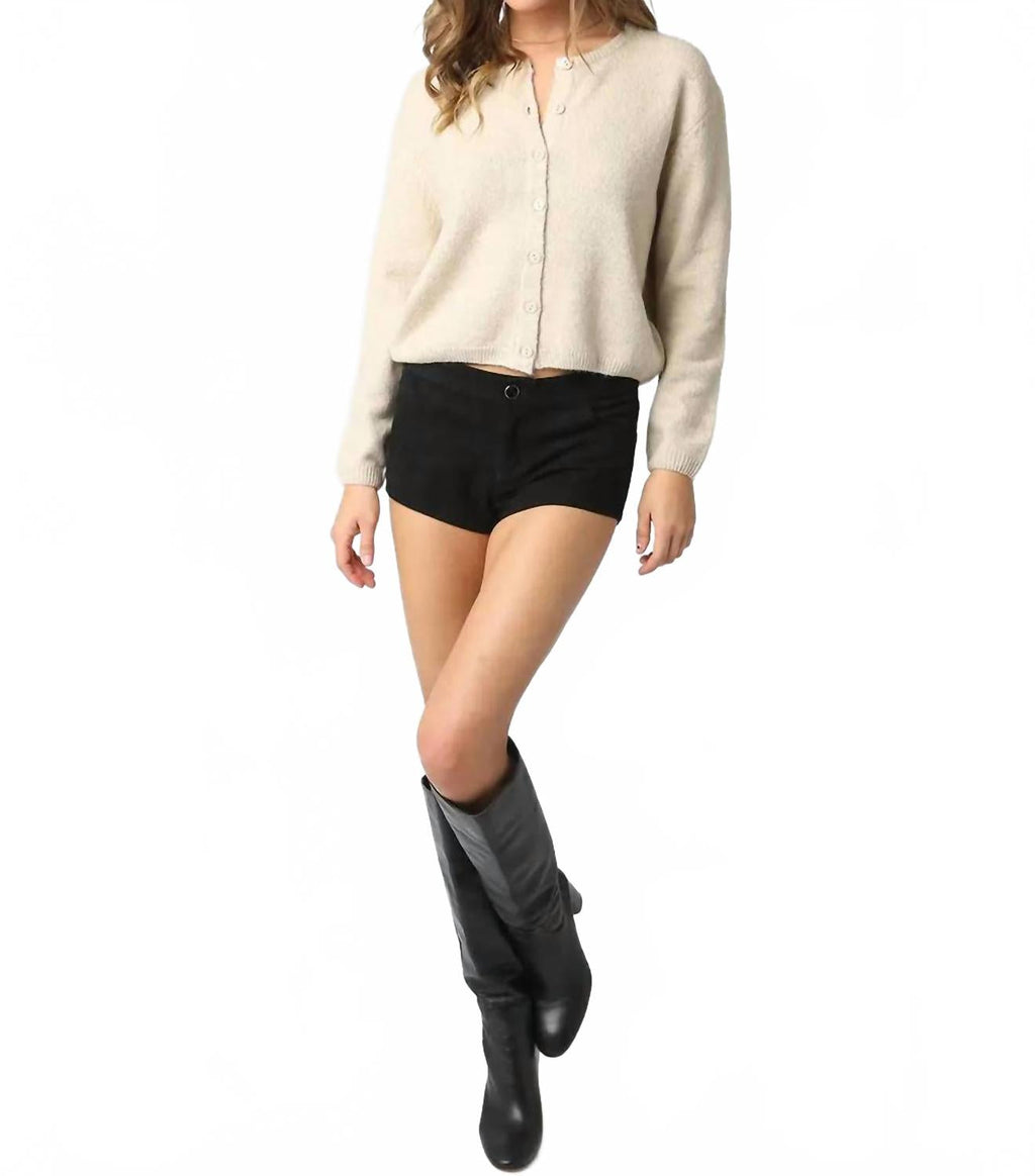 Anabel Knit Cardigan In Oatmeal