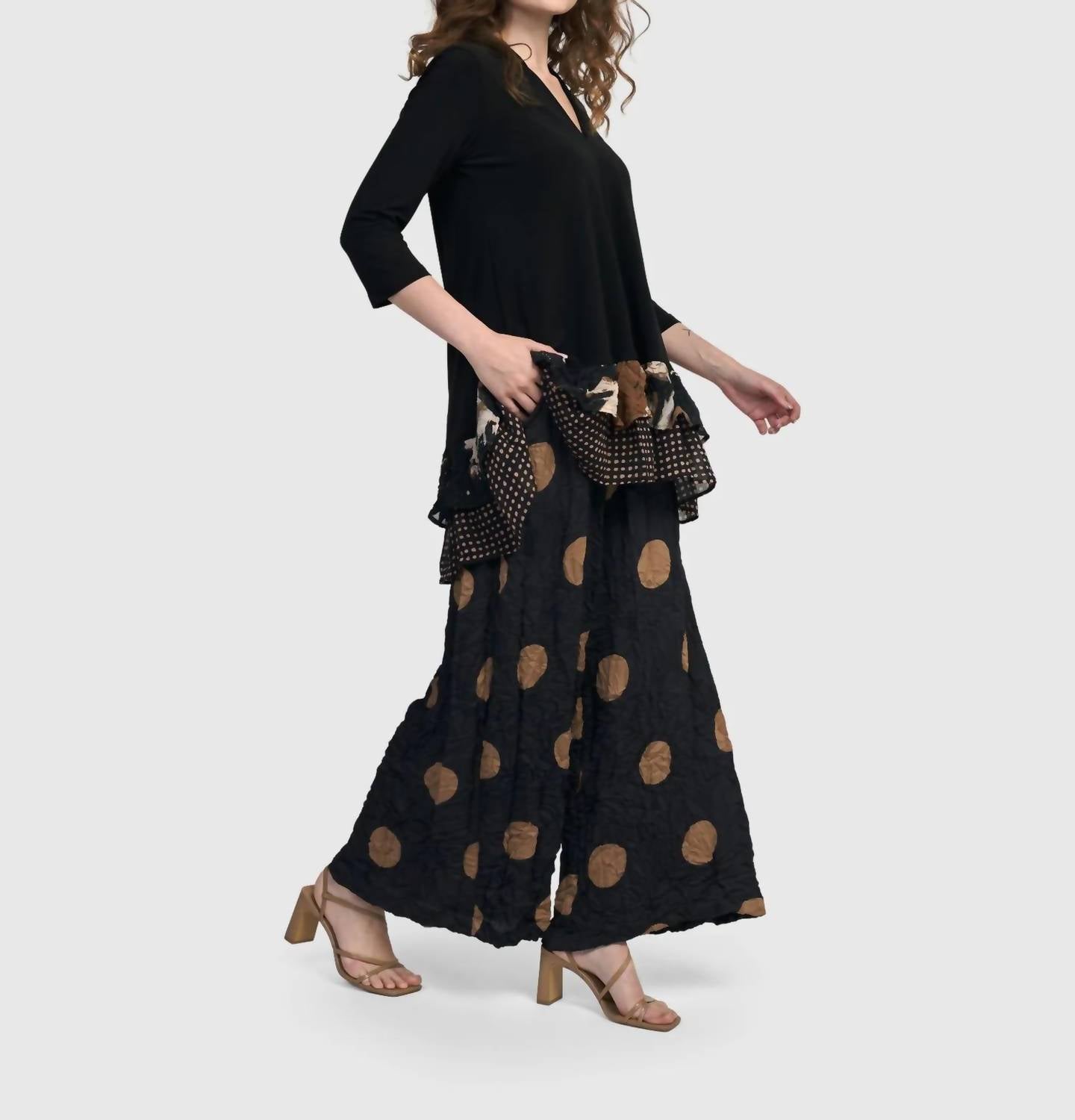 Doppio Wide Leg Pants In Circles