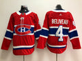Men's Montreal Canadiens Jean Beliveau #4 Red Player Game jersey