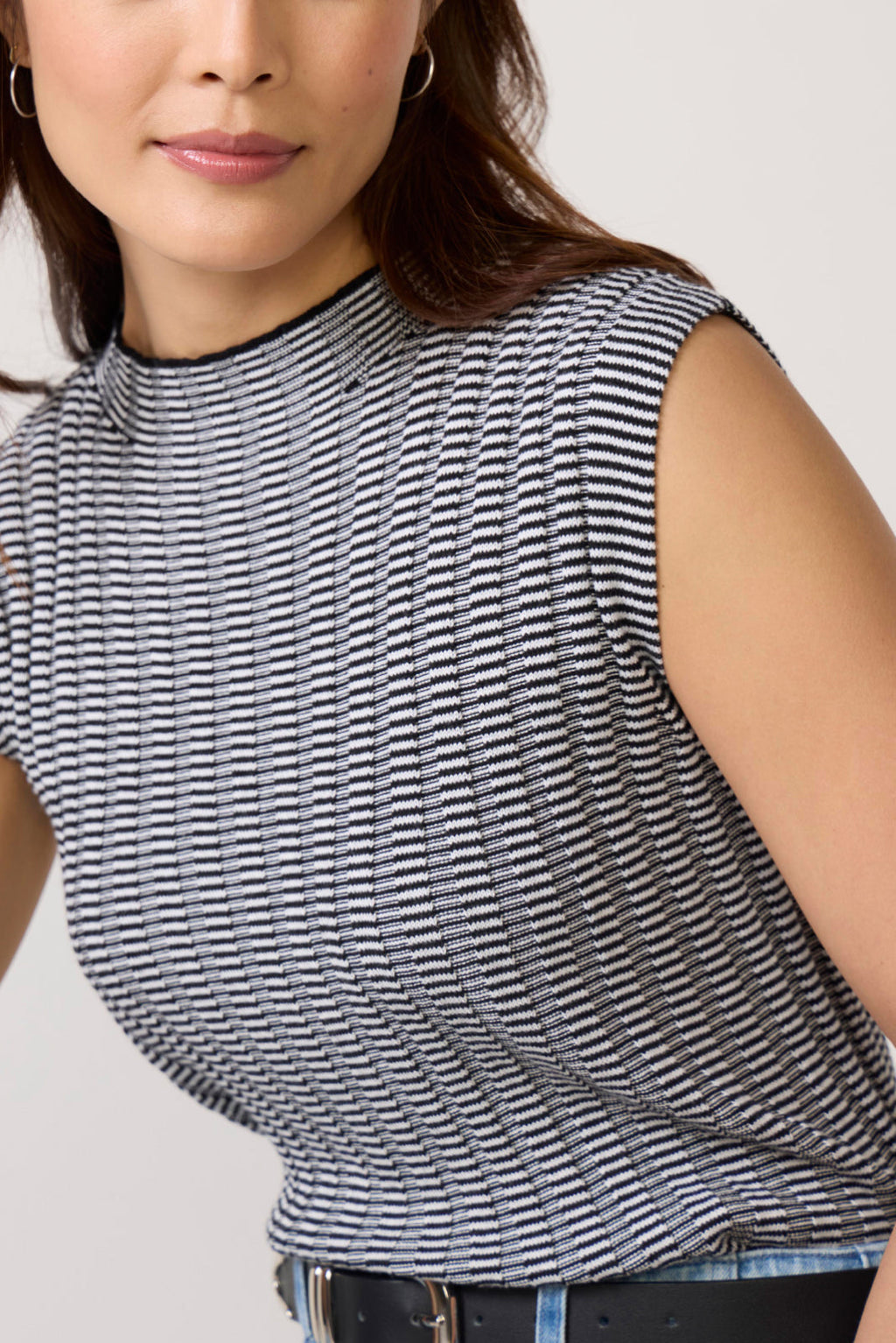 JOHN + JENN Women's Reagan Cap Sleeve Sweater Top
