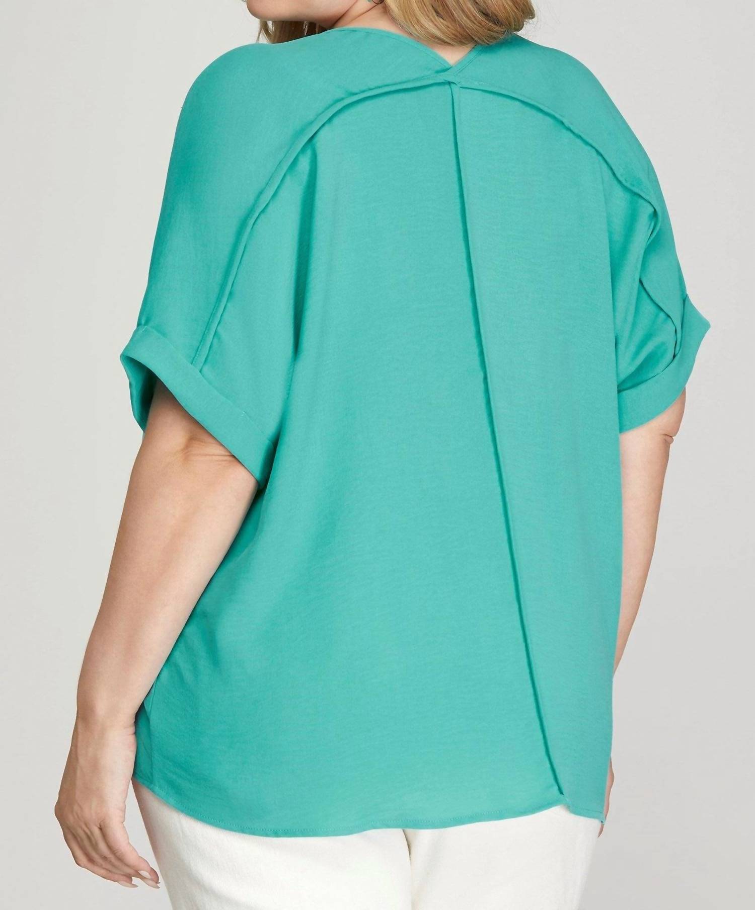 Sea Side High Low Tunic - Curvy In Aqua