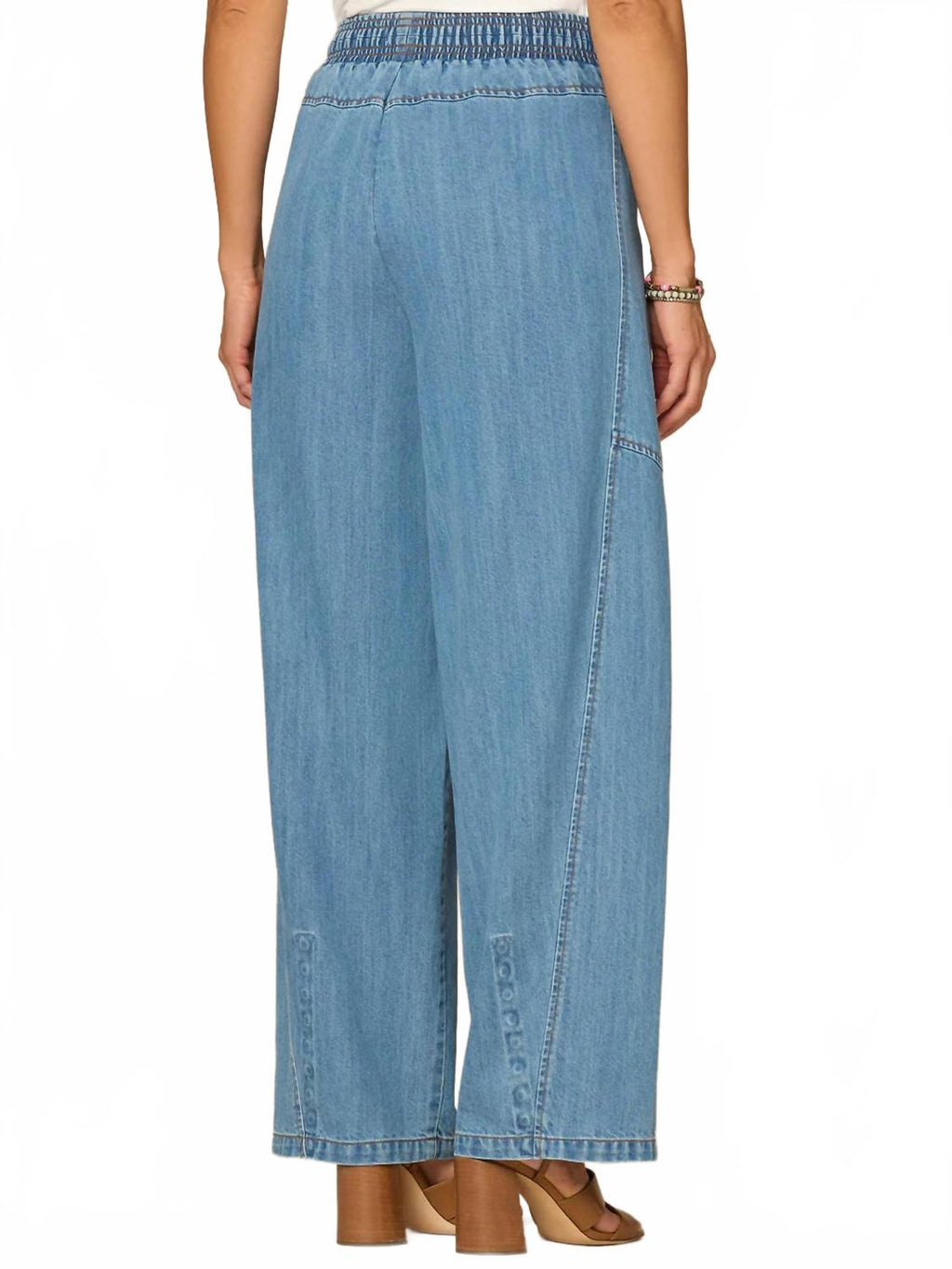 Skyrise Relaxed Straight Leg Glider Jeans In Blue