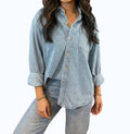 Pacey Oversized Shirt In Denim