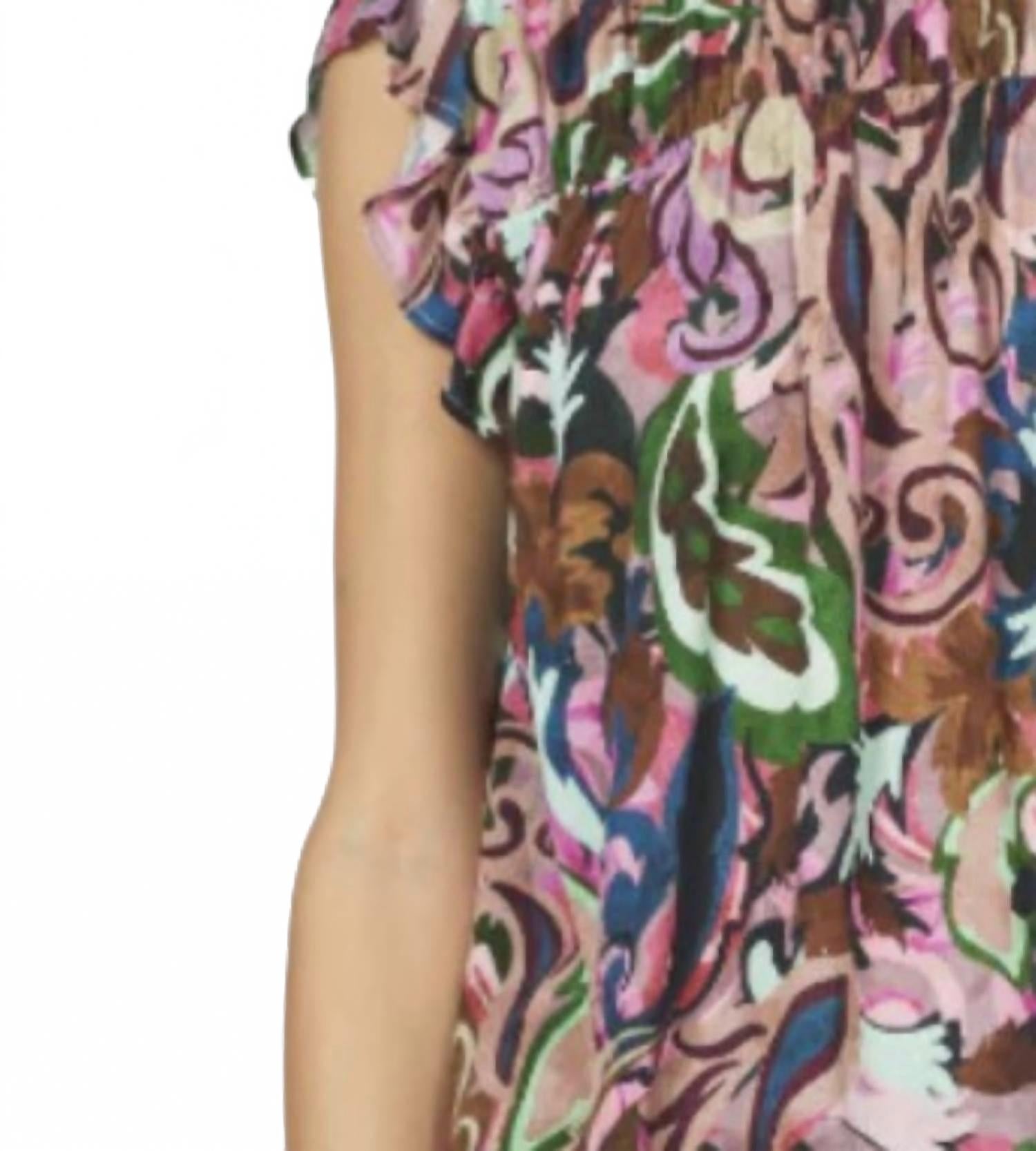 Camryn Ruffled Top In Twilight Paisley