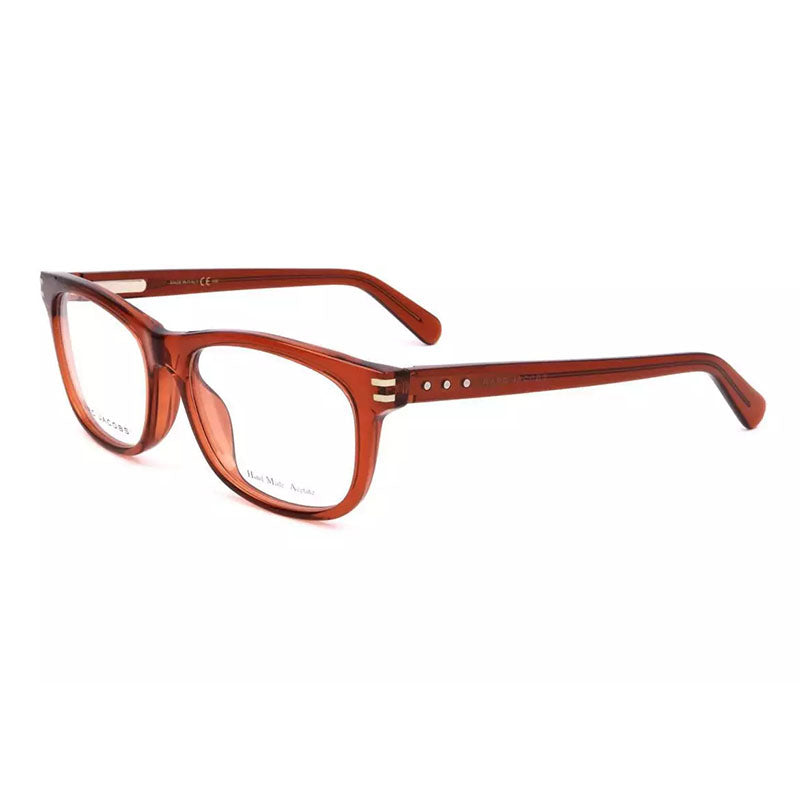 Marc Jacobs Eyeglasses Square Full Rim, Transparent Red Orange Frame And Clear Demo Lenses Lens Mj583/fxg0