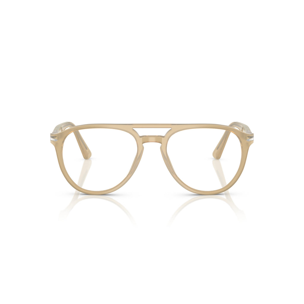 Translucent Beige Acetate Aviator Eyeglasses With Double Bridge