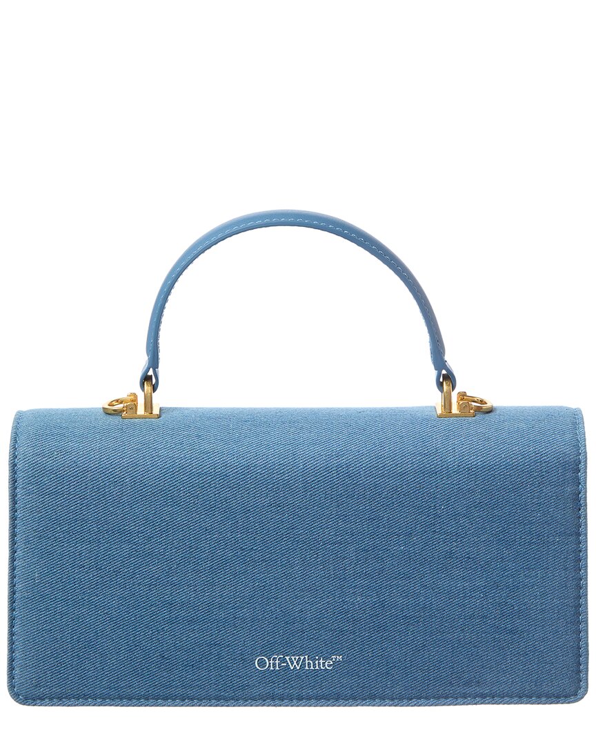 Off-White Jitney Denim & Leather Shoulder Bag