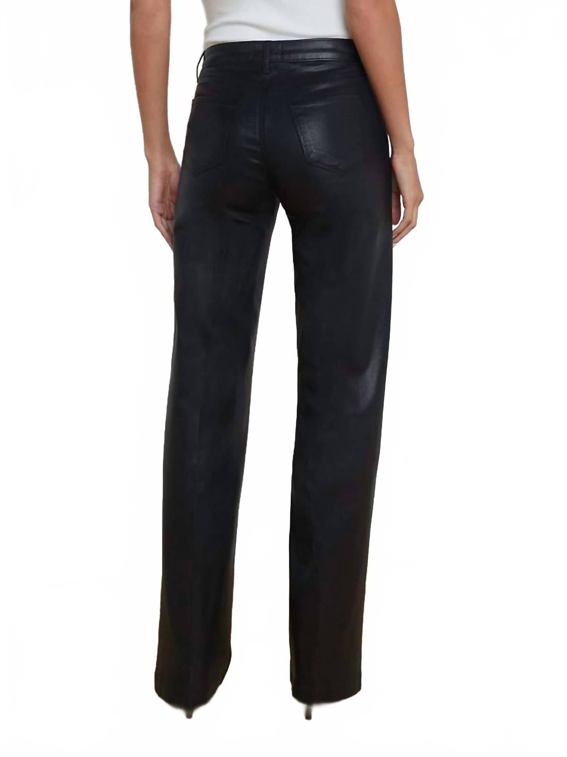 Clayton Coated Wide-Leg Jean In Noir